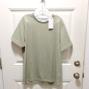 Denim & Flower Sage Green Short Sleeve Tee ,Size XL